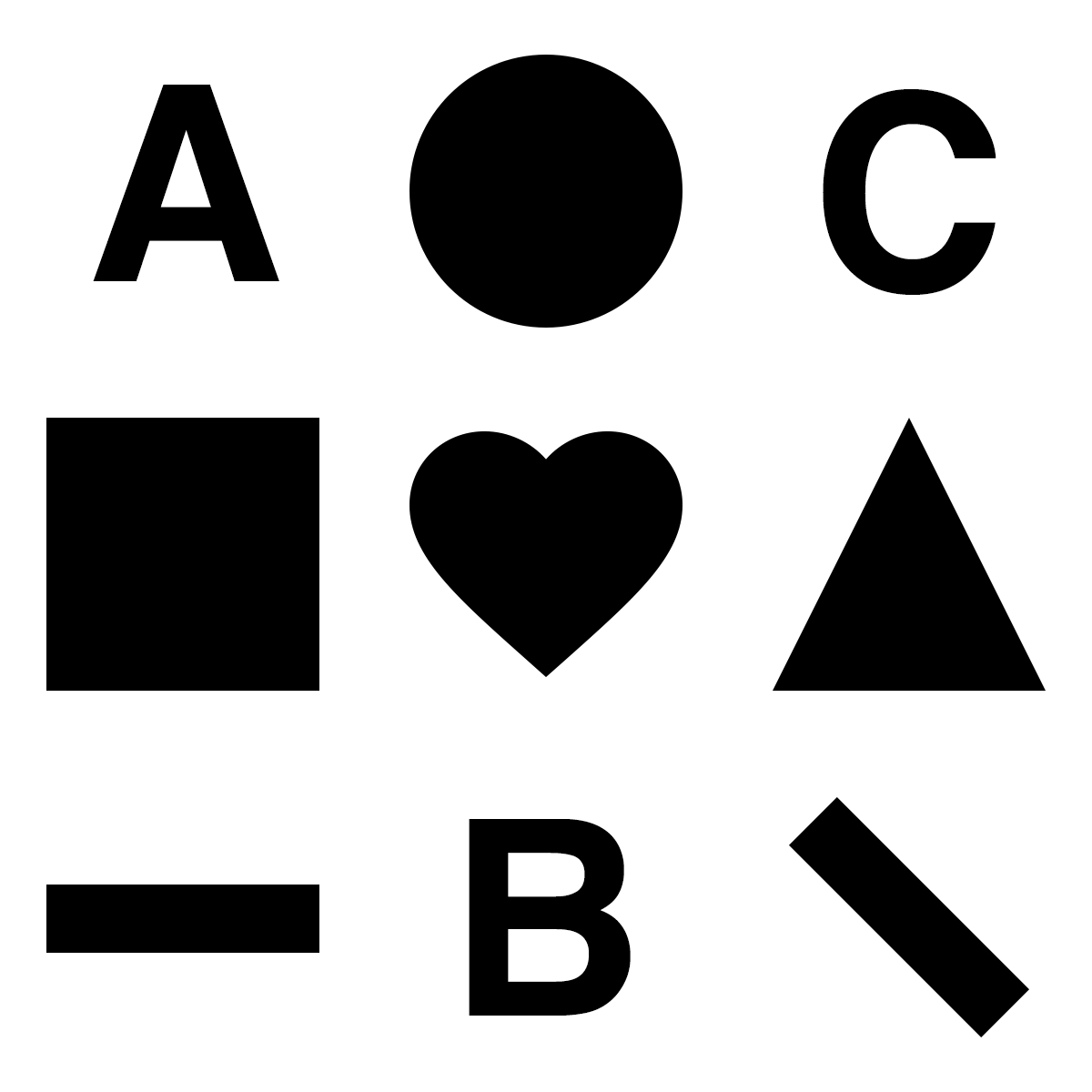 image with shapes and letters